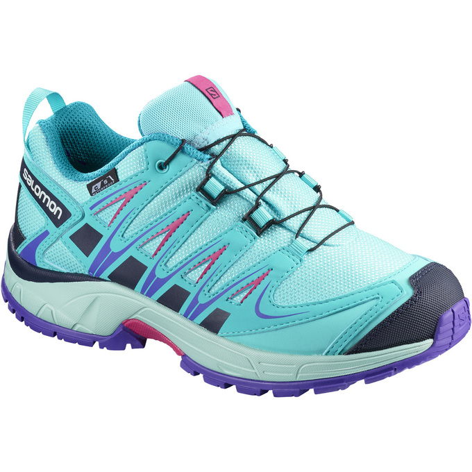 Salomon Israel XA PRO 3D CSWP K - Kids Trail Running Shoes - Turquoise (TAMH-81367)